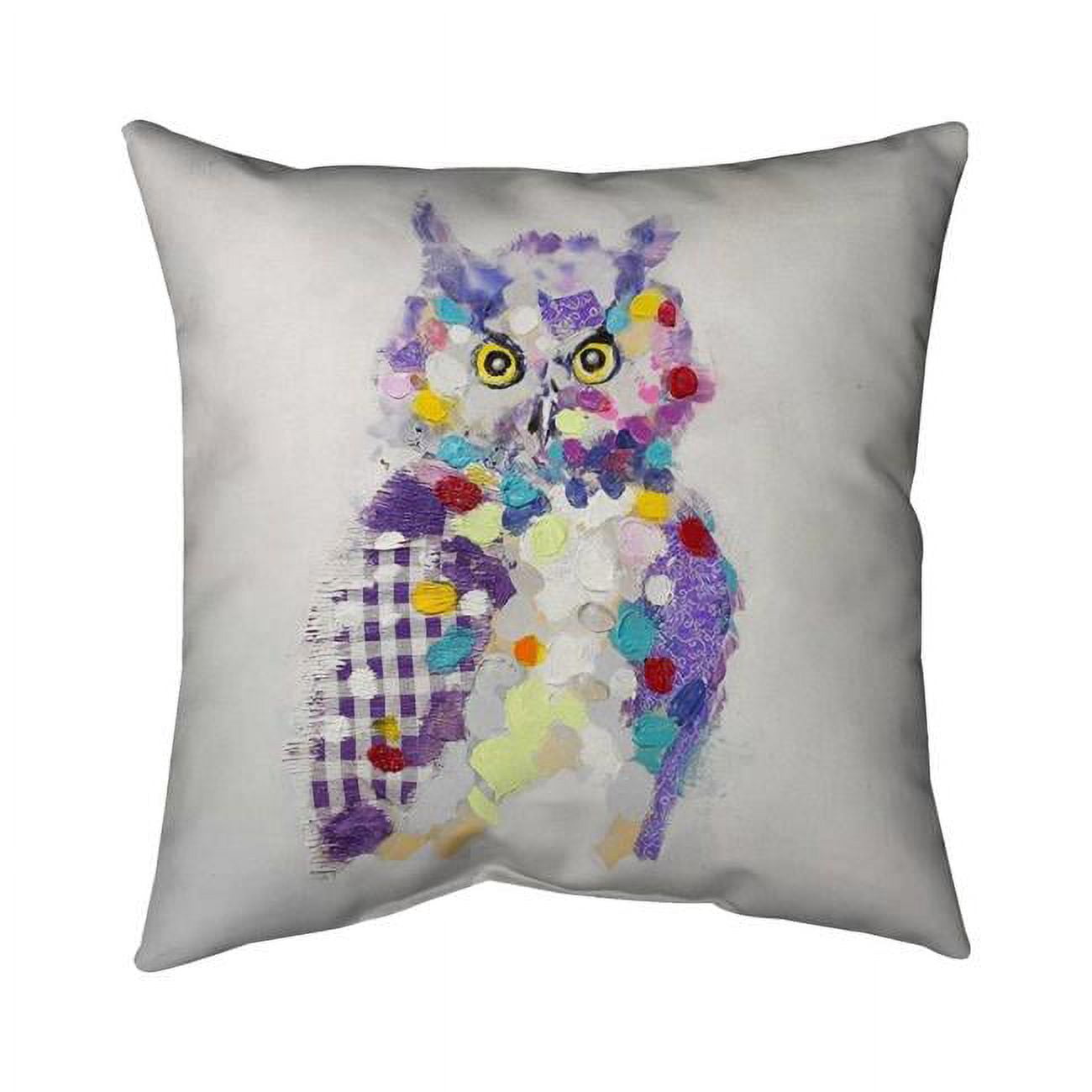 Begin Home Decor 5543-2626-AN46 26 x 26 in. Textured Abstract Owl-Double Sided Print Indoor Pillow Cover