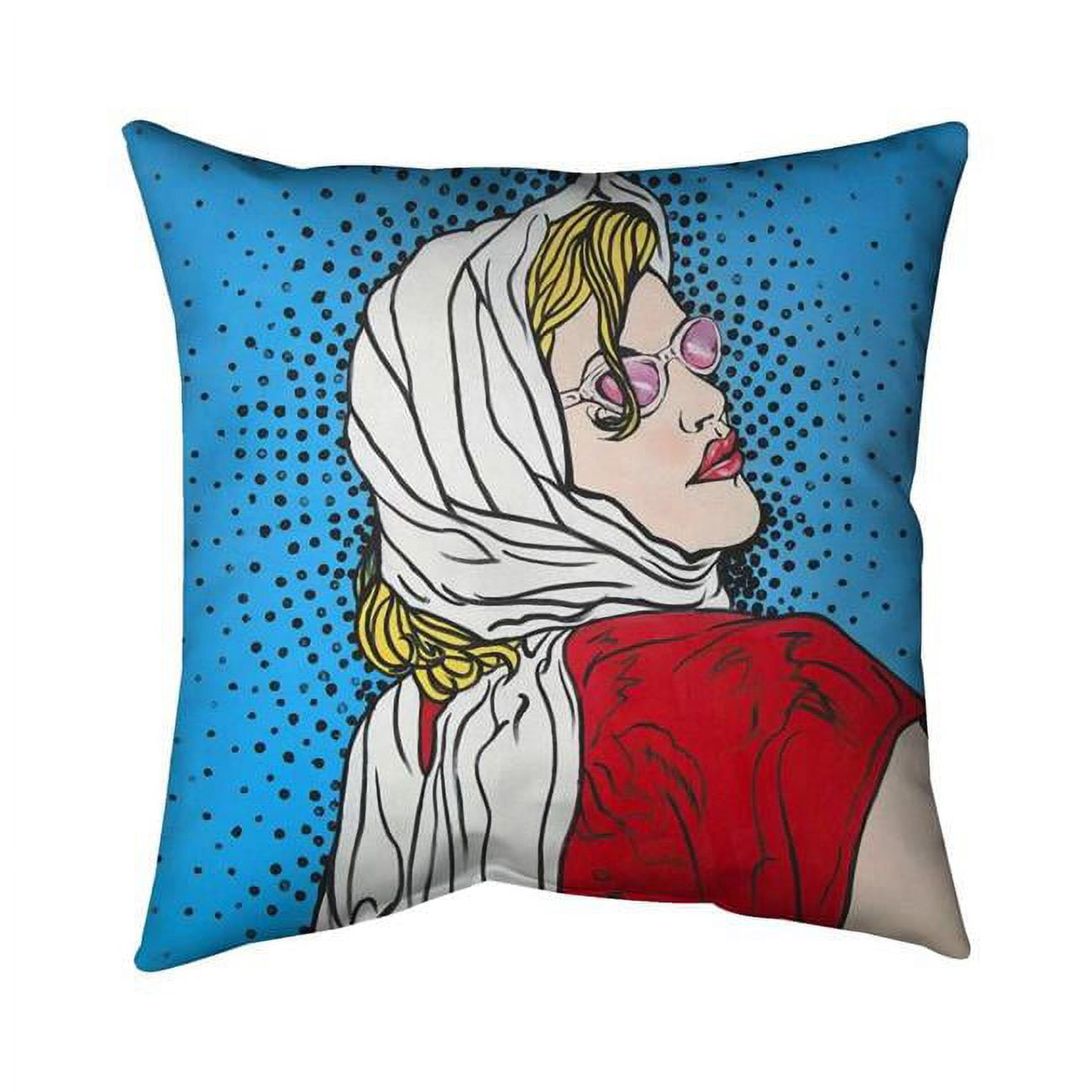 Begin Home Decor 5542-1616-PO1 16 x 16 in. Pop Art Woman-Double Sided Print Outdoor Pillow Cover