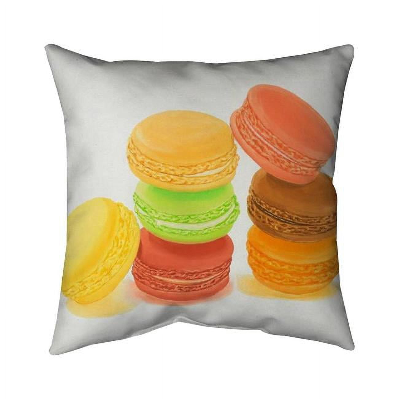 Begin Home Decor 5543-1616-GA65 16 x 16 in. Delicious Macaroons-Double Sided Print Indoor Pillow Cover