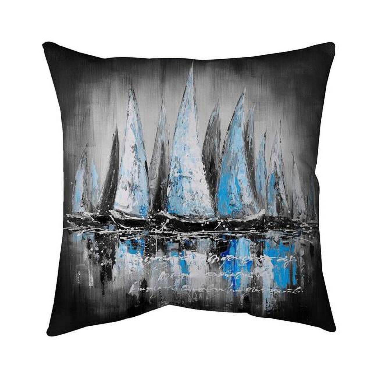 Begin Home Decor 5543-2020-CO27 20 x 20 in. Blue Sailboats-Double Sided Print Indoor Pillow Cover
