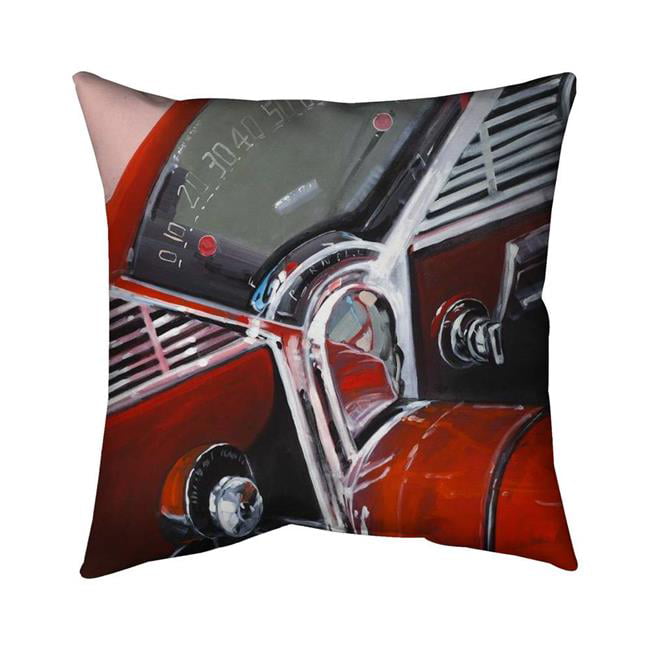 Begin Home Decor 5542-1818-TR43 18 x 18 in. Vintage Red Car Dashboard-Double Sided Print Outdoor Pillow Cover