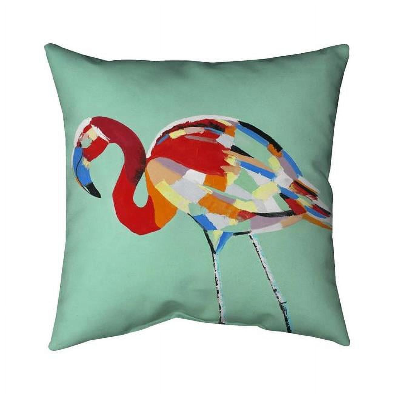 Begin Home Decor 5541-1818-AN233-1 18 x 18 in. Multicolored Flamingo-Double Sided Print Indoor Pillow