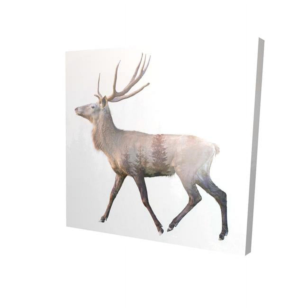 Begin Home Decor 2080-1616-AN221 16 x 16 in. Deer & Forest-Print on Canvas