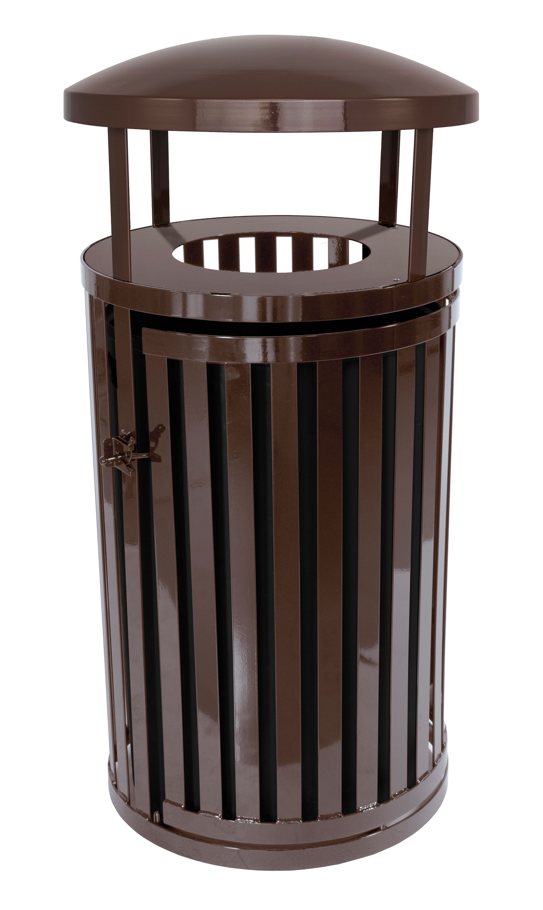 Ex-Cell Kaiser LLC Ex-Cell Kaiser SCTP-40 D COF 45 Gallon Covered Trash Can with Gate, Brown