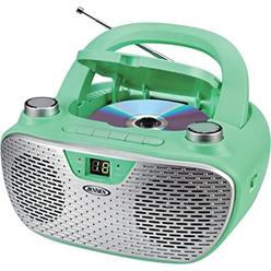 JENSEN CD-485-GR CD-485 1-Watt Portable Stereo CD Player with AM/FM Radio (Green)