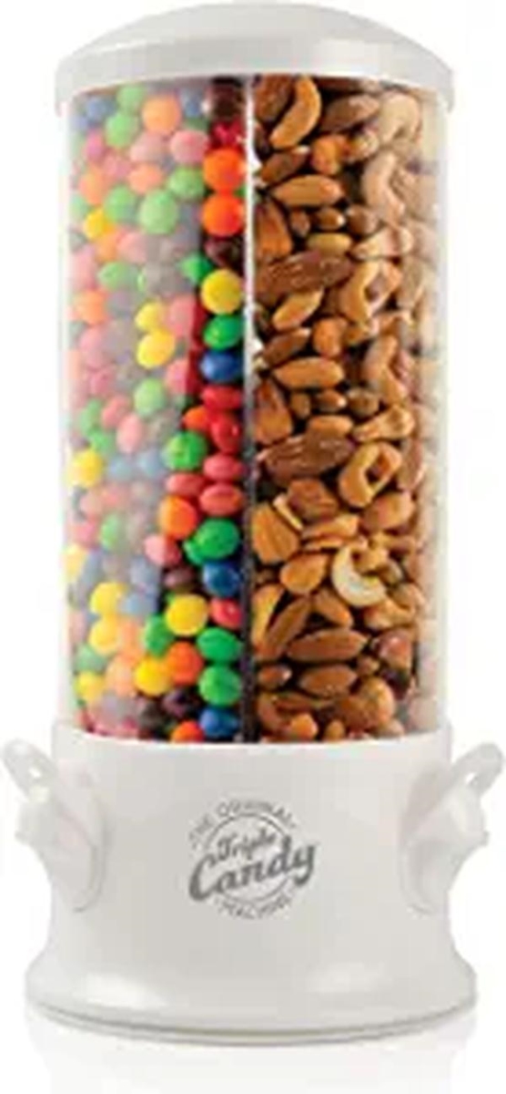 Jobar JB8450PWHI Handy Gourmet Original Triple Candy Machine-Fun Candy & Nut Dispenser - Pearl White