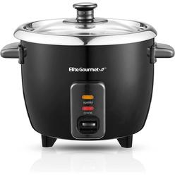 elite gourmet erc006ss 6-cup electric rice cooker with 304 surgical grade stainless steel inner pot, makes soups, stews, porr