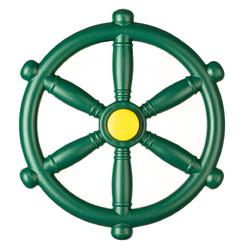 PLAYBERG QI004564.GN Green and Yellow Outdoor Playground Captain Pirate Ship Wheel&#44; Plastic Playground Swing Set Accessories Steering
