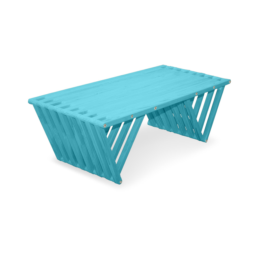 xQuare XQCT-542117-TT 54 x 20.5 x 16 in. Wooden Coffee Table&#44; Turquoise Tint