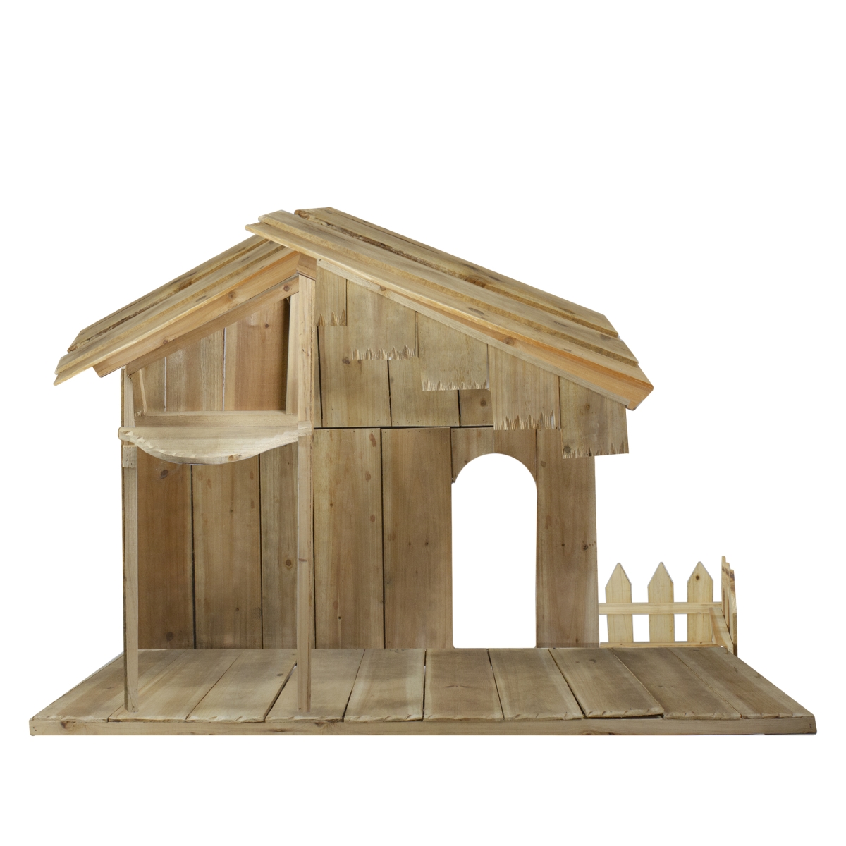 LB International 33681586 51 in. Christmas Nativity Wood Stable