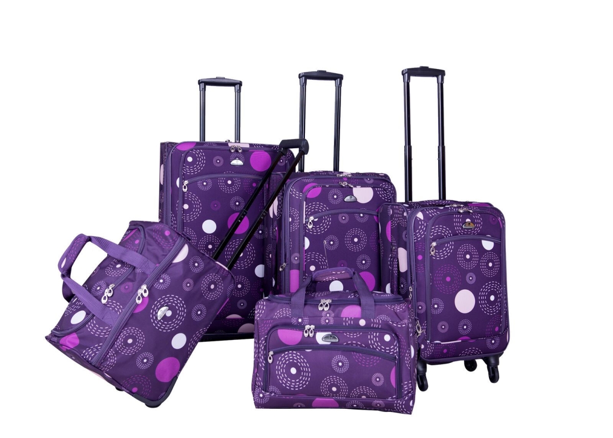 American Flyer 86800-5 PUR 5 - Piece Fireworks Spinner Luggage Set