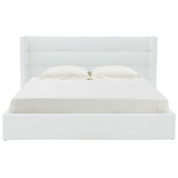 Safavieh SFV4827A-Q-2BX 46.5 x 71.7 x 86.6 in. Olivianna Low Profile Bed&#44; Ivory - Queen Size