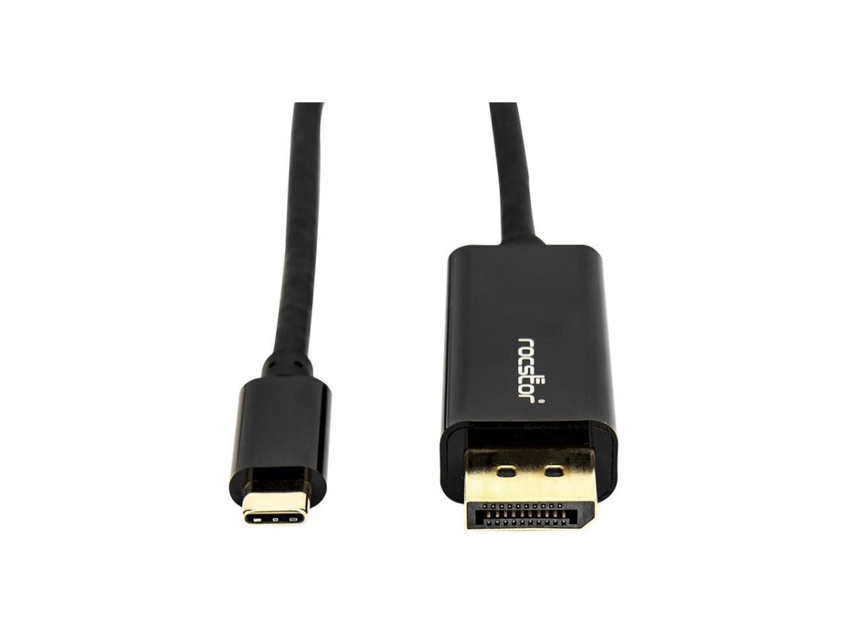 Rocstor 9B0FC-00K9-00022 Y10C167-B1 6 ft. USB-C to Displayport M-M 4K Cable - Black