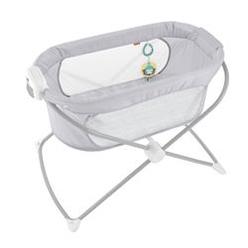 Fisher-Price Baby Crib Soothing View Vibe Bassinet Portable Cradle with Music Vibrations and Slim Fold for Travel, Hearthstone