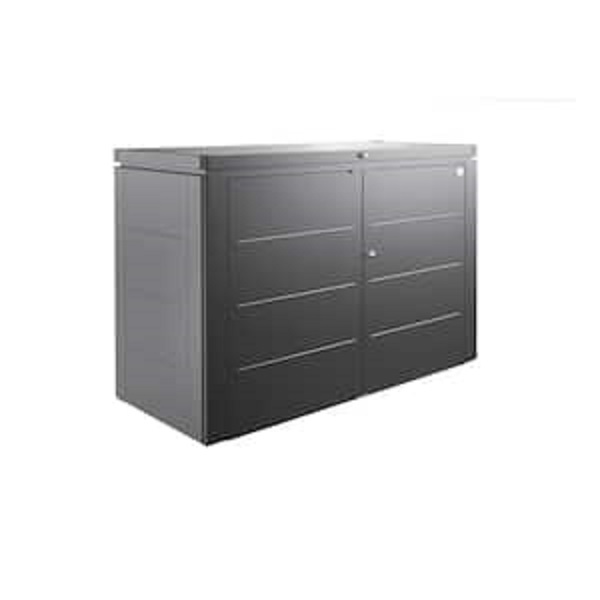 Biohort BIO1250 7 x 3 x 4 ft. HighBoard 200 Metal Trash Can Storage&#44; Metallic Dark Grey