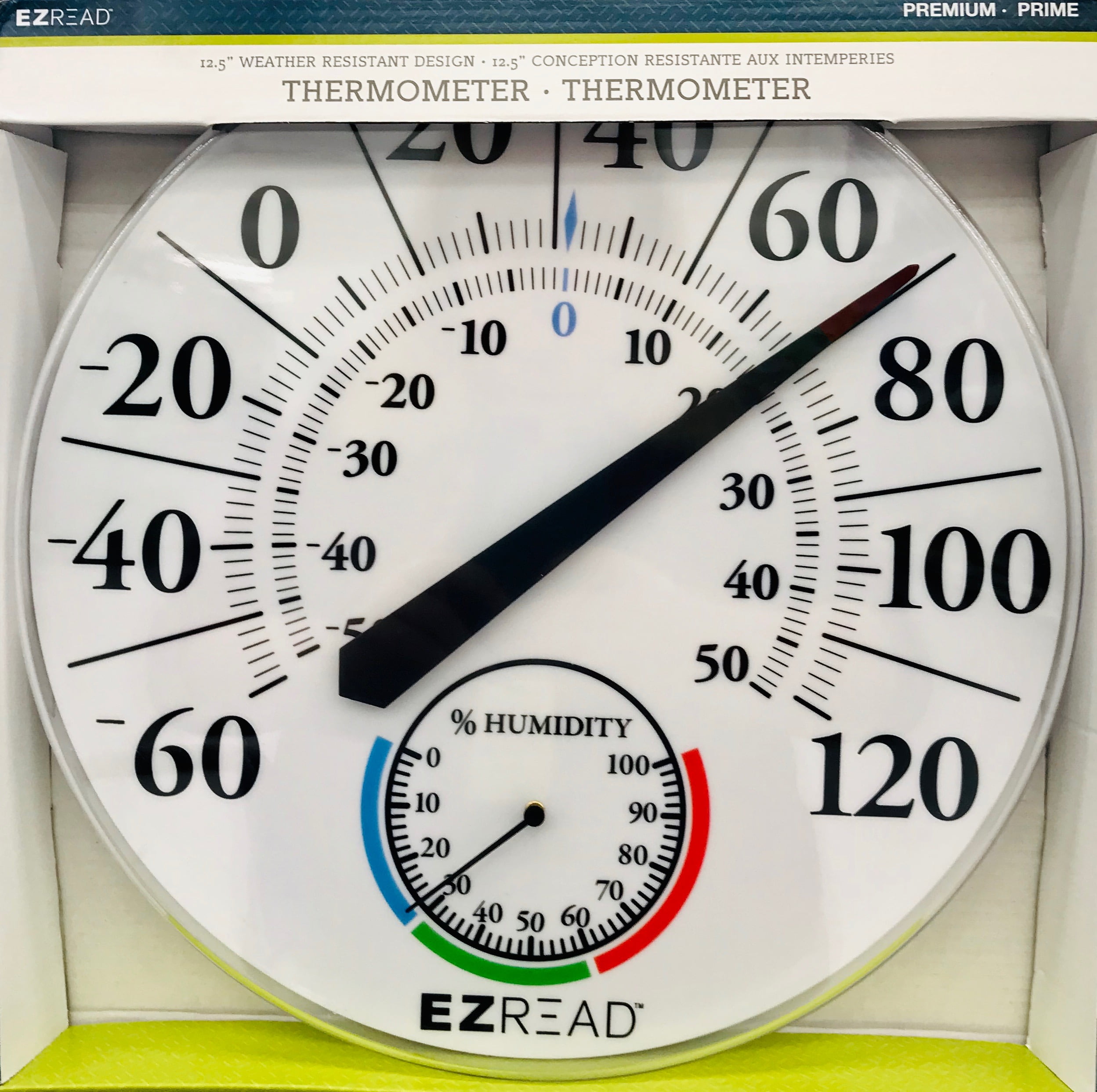 Headwind 6508105 12.5 in. Plastic EZ Read Humidity Dial Thermometer&#44; White