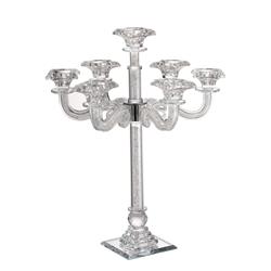 Schonfeld Collection 183202 7 Branches Candelabra&#44; Clear Crystal Filling