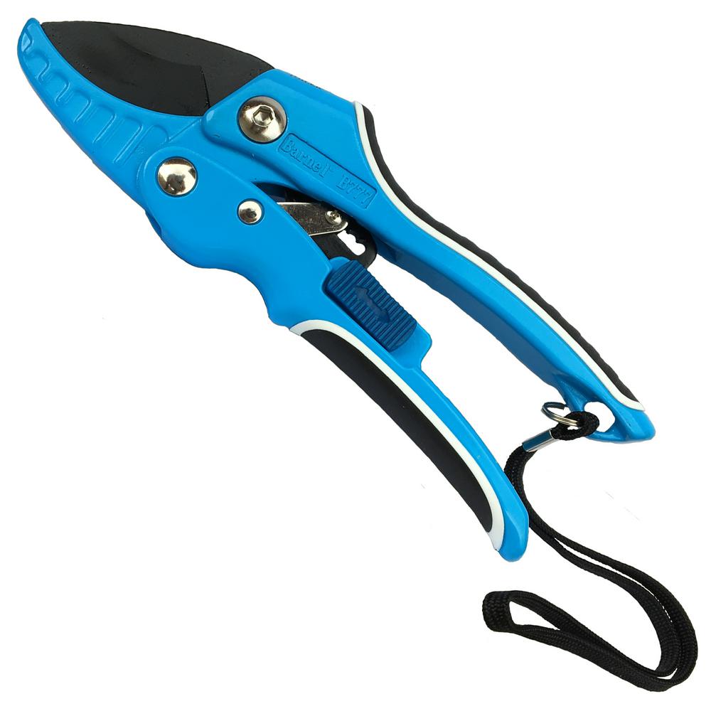 Barnel USA B777 7.5 in. Deluxe Ratchet Hand Pruner with Strap&#44; Blue
