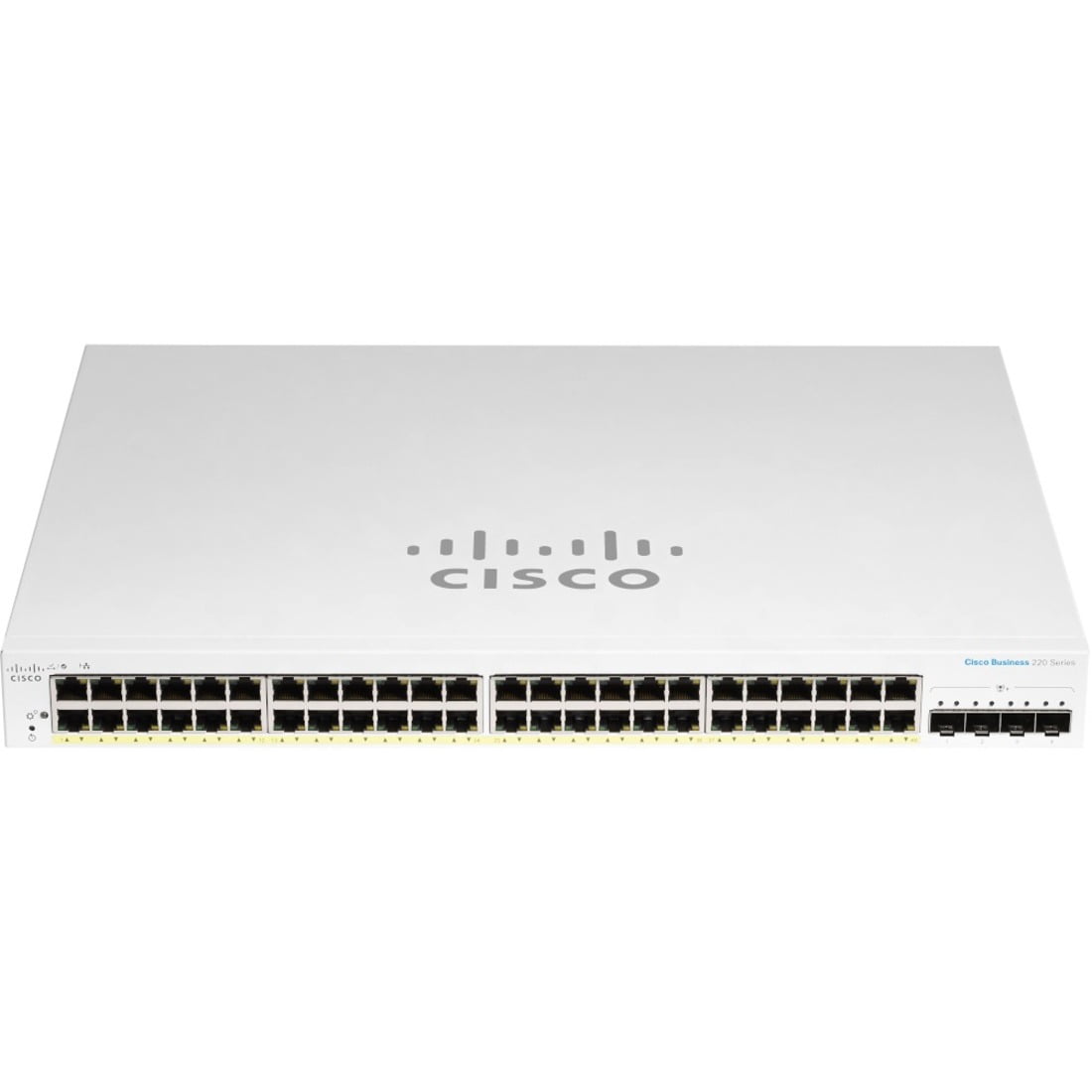 Cisco CBS220-48P-4X-NA 48 Port GE PoE 4 x 10G SFP Plus Ethernet Smart Switch, White