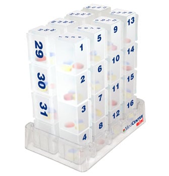 MedCenter 70324 31 Day Compact Monthly Pill Organizer