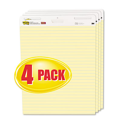 Post-it Sticky note Easel Pads 561-VAD-4PK Self-Stick Easel Pads  Ruled  25 x 30  Yellow  4 30-Sheet Pads-Carton