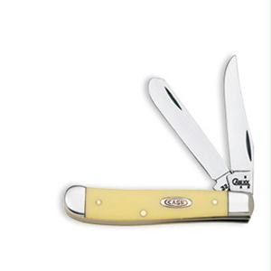 Case Knives C80029 Mini Trapper with Ss Blades- Yellow Delrin Handle- 2 Blades