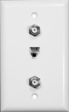 Morris Products 85031 Double Coax Single Phone Jack White