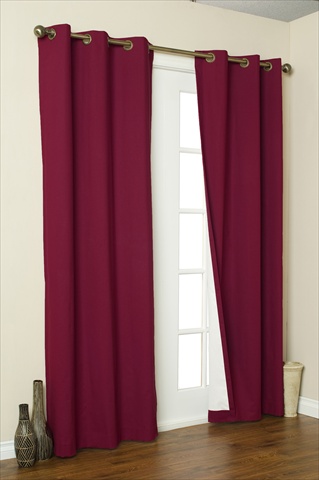 Commonwealth Home Fashions 70370-188-803-63 Thermalogic Insulated Solid Color Grommet Top Curtain Panel Pairs 63 in., Burgundy