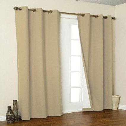 Commonwealth Home Fashions Commonwealth Home Fashion 70370-188-758-54 54 in. Thermalogic Insulated Grommet Top Curtain, Khaki