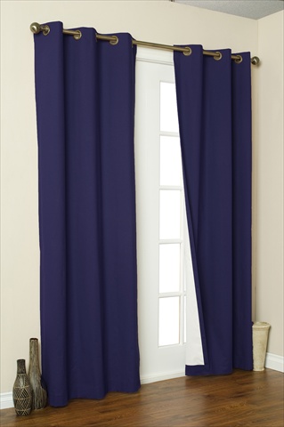 Commonwealth Home Fashions 70370-188-609-84 Thermalogic Insulated Solid Color Grommet Top Curtain Panel Pairs 84 in., Navy
