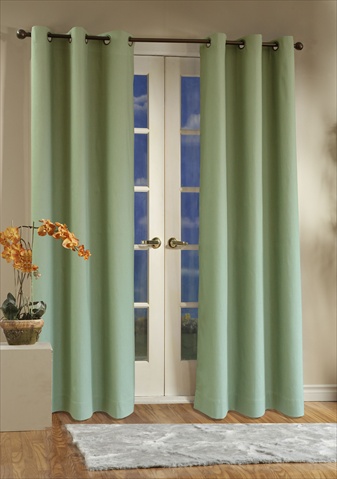 Commonwealth Home Fashions 70370-188-714-72 Thermalogic Insulated Solid Color Grommet Top Curtain Panel Pairs 72 in., Sage