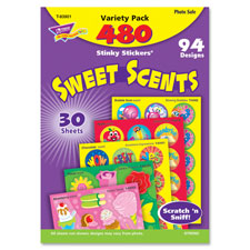Trend Enterprises TEPT83901 Sweet Scnt Stick Stickers, 480 Stickers, 30 Shts-PK, Ast
