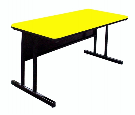 Correll Ws2472-38 High Pressure Top Computer Desk Height Work Station - Yellow