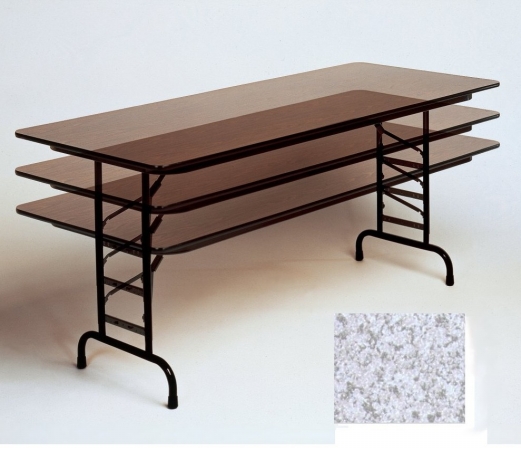Correll Cfa3072M-15 Melamine Top Folding Tables - Adjustable Height - Gray Granite