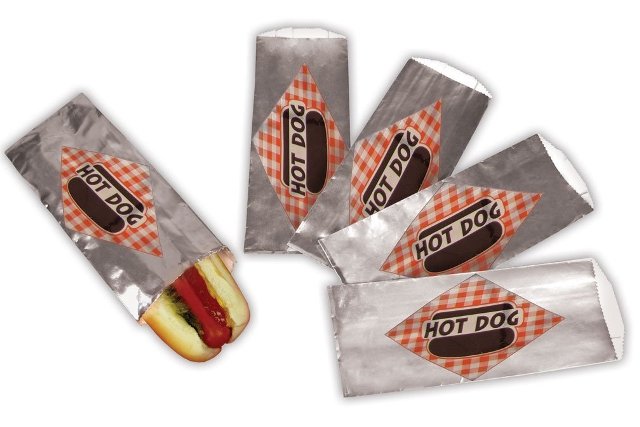 Paragon - Manufactured Fun 8054 Hot Dog Foil Bag Standard - 1000 Bags/Case
