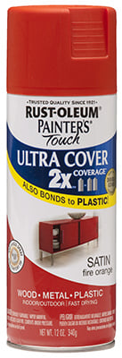 Rust-Oleum 263149 Painters Touch 2x 12 oz. Satin Fire Orange Spray Paint