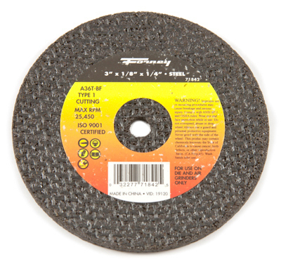 Forney Industries 71842 Type 1 Cutting Wheel - 3 x 0.12 in.