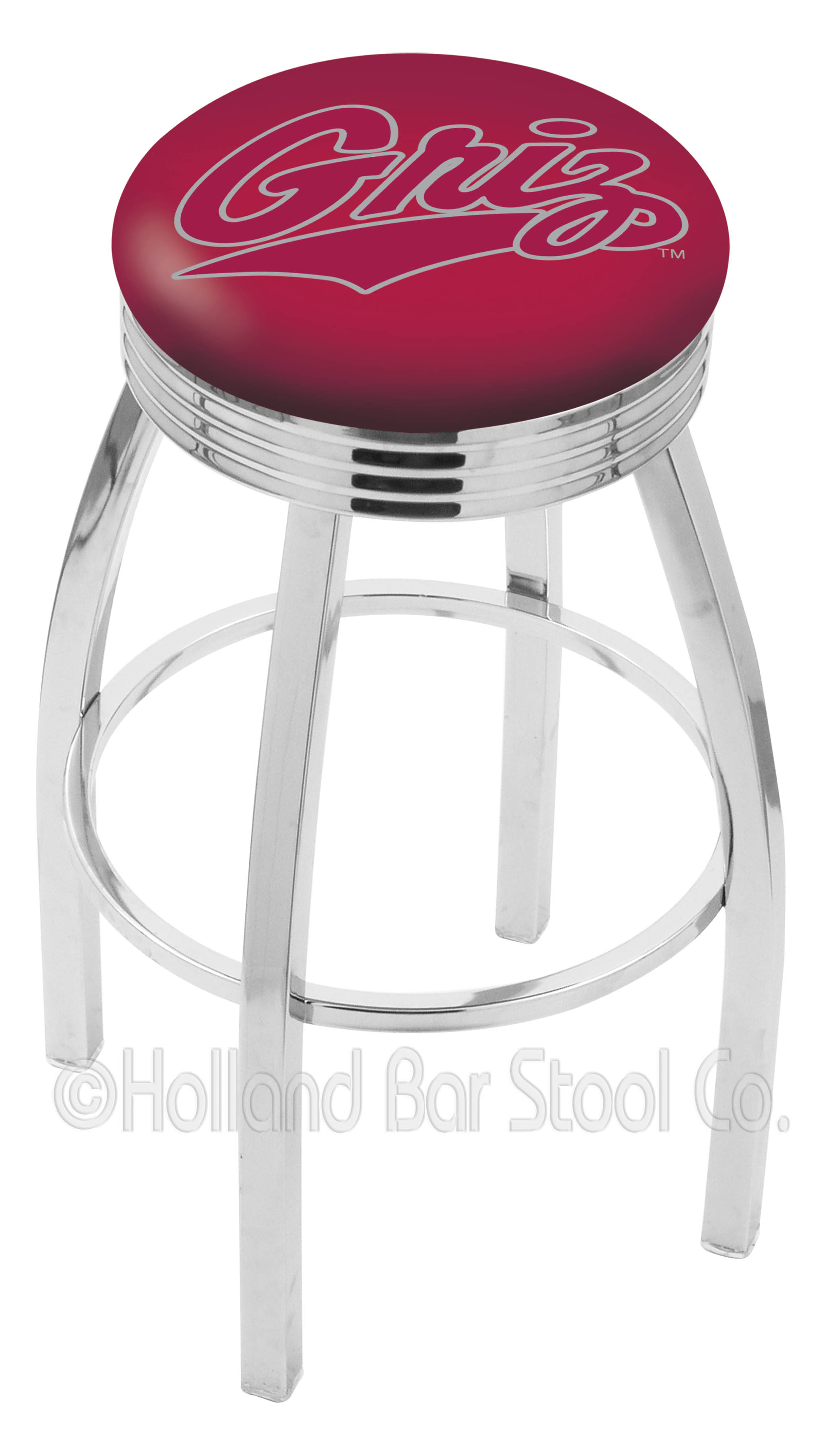 Holland Bar Stool 30&quot; L8C3C - Chrome Montana Swivel Bar Stool with 2.5&quot; Ribbed Accent Ring by  Company