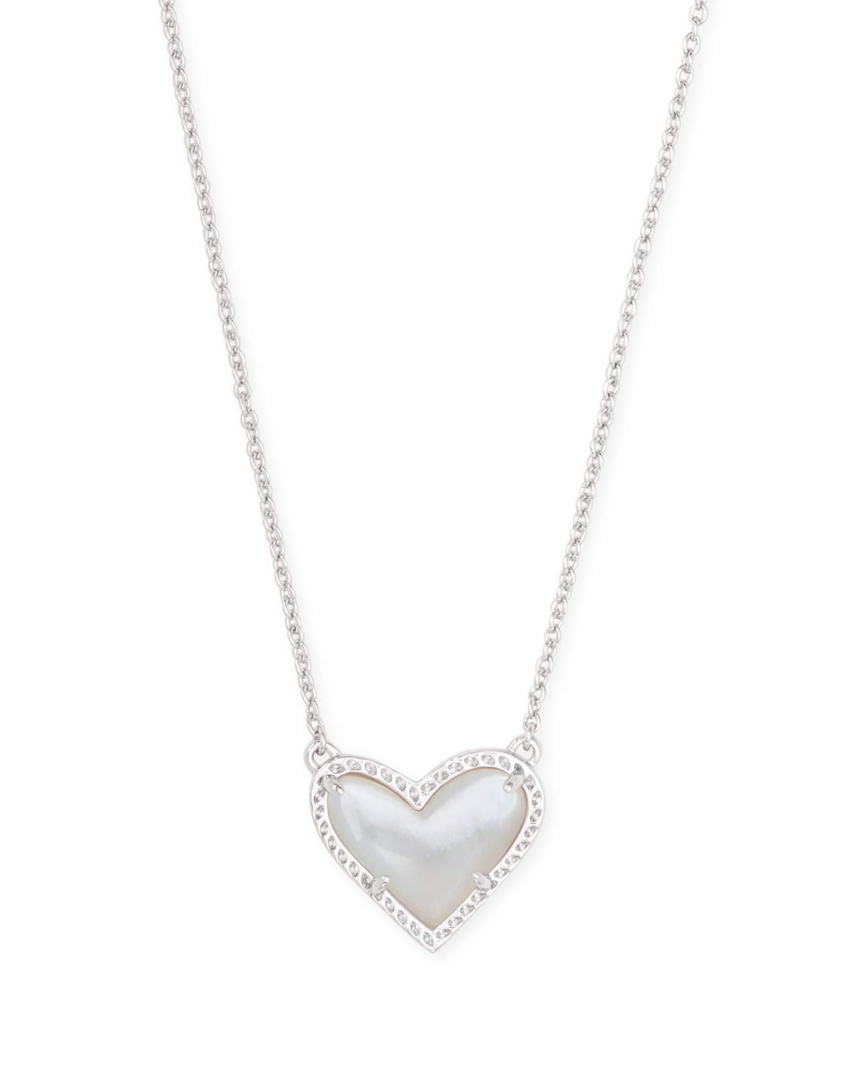 Kendra Scott 4217704864 Ladies Ari Heart Gold Pendant Necklace in Iridescent Drusy