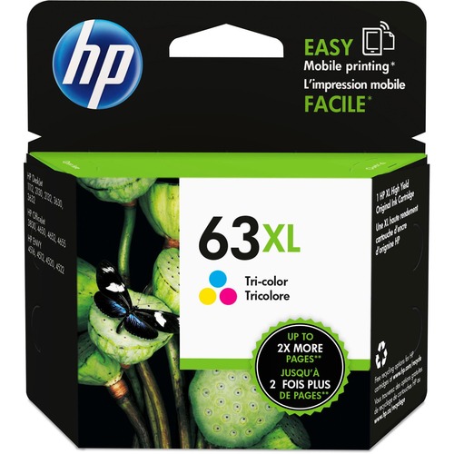 HP HEWF6U63AN 63XL Tri Color High Yield Ink Cartridge