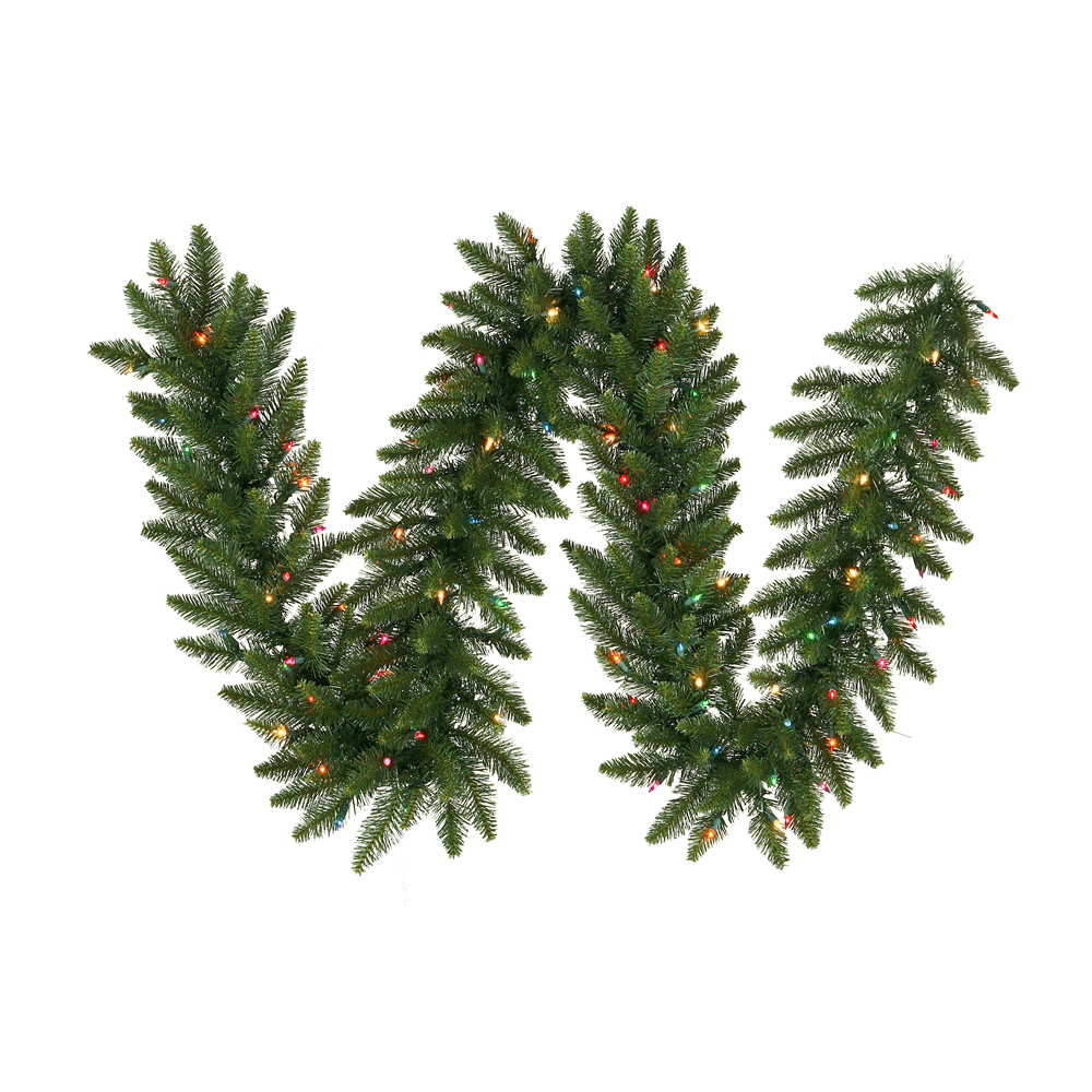 Drop Ship Baskets Camdon Fir Garland with Multi-Colored Lights, 50 ft. x 16 in.
