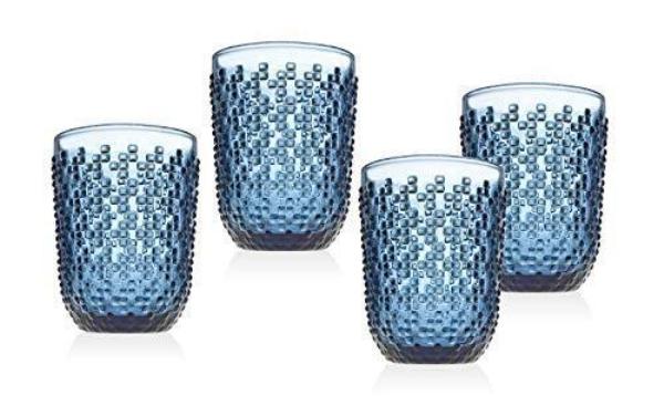 Godinger Double Old Fashioned Glasses Beverage Glass Cup Alba by Godinger â€“ Blue â€“ Set of 4
