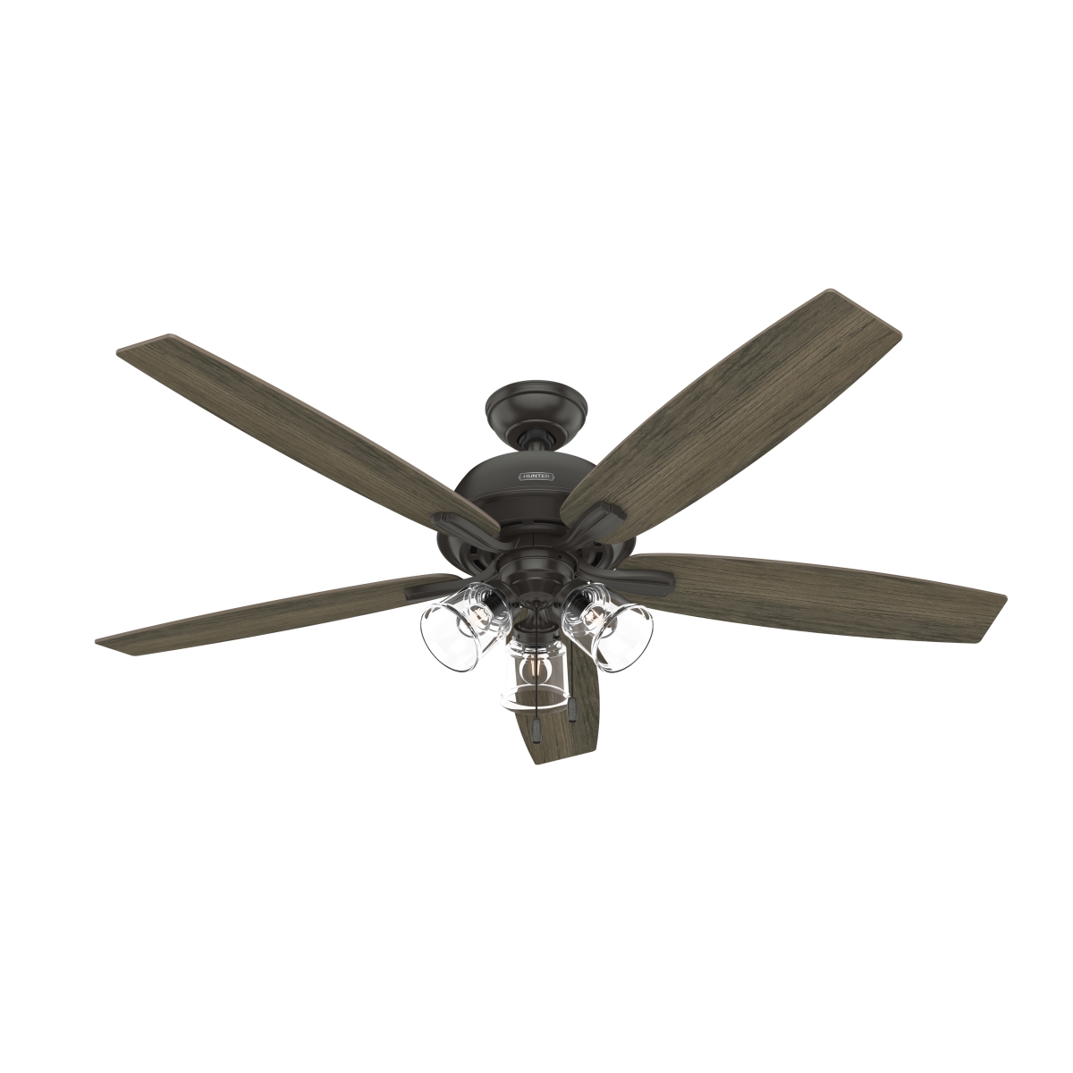 Hunter 52349 60 in. Dondra Noble Bronze Ceiling Fan with LED Light Kit & Pull Chain