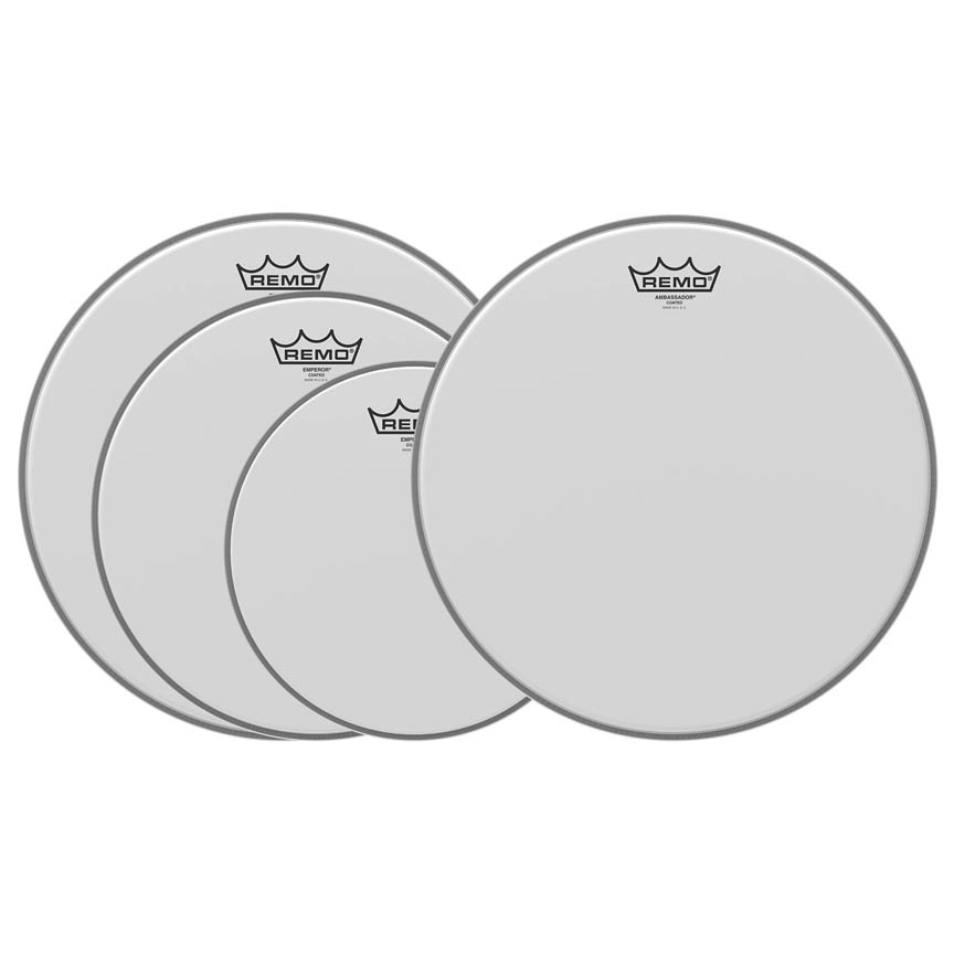 Remo Drum Heads 292101 10 in.&#44; 12 in. & 14 in. Propack with Coated Be & Free Ba-0114-00
