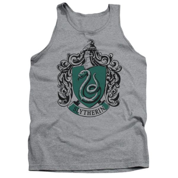 Trevco HP8040B-TK-4 Harry Potter & Slytherine Crest-Adult Tank Top&#44; Athletic Heather - Extra Large