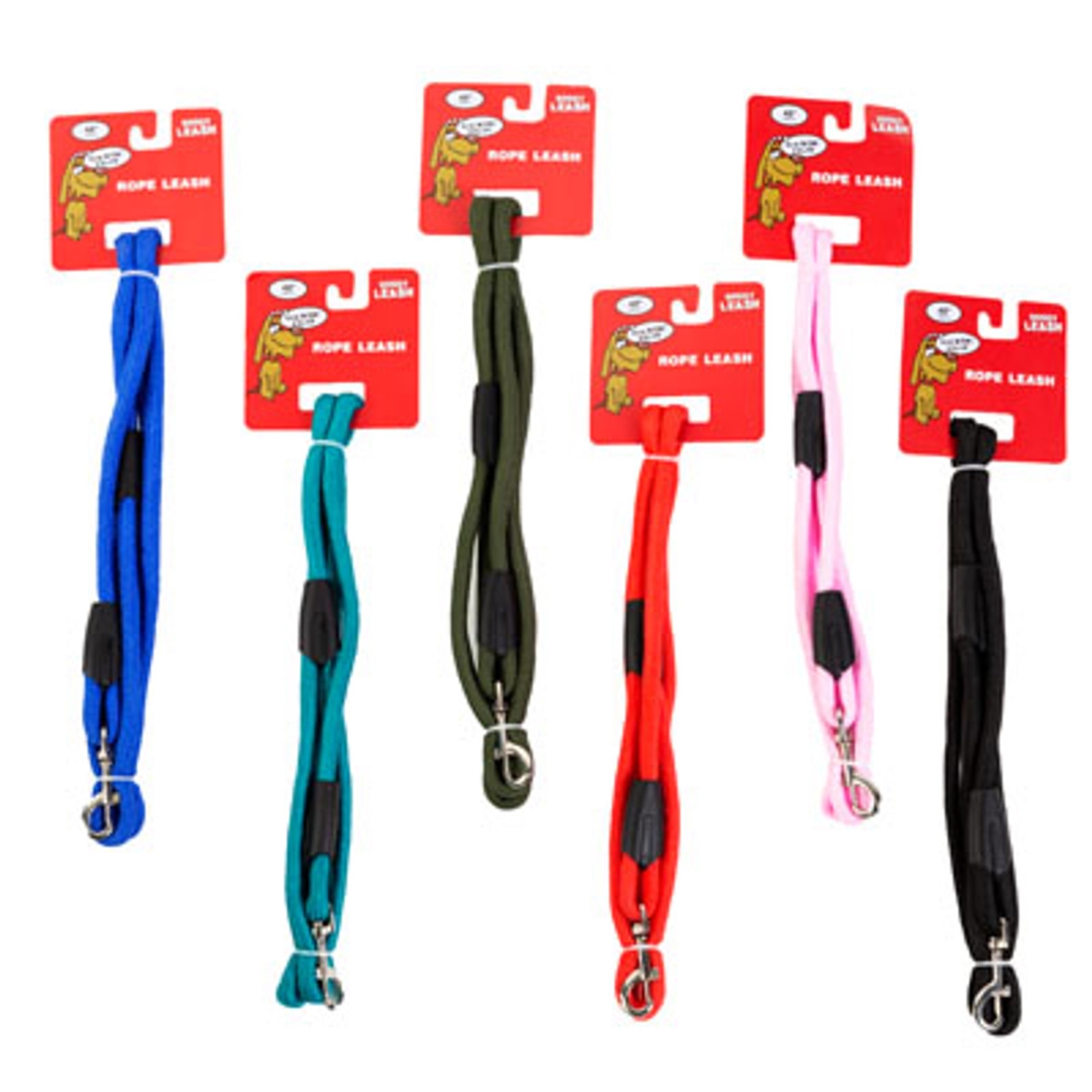 Regent Products 69113P 48 in. Random Color Carded & Peggable Dog Rope Leash