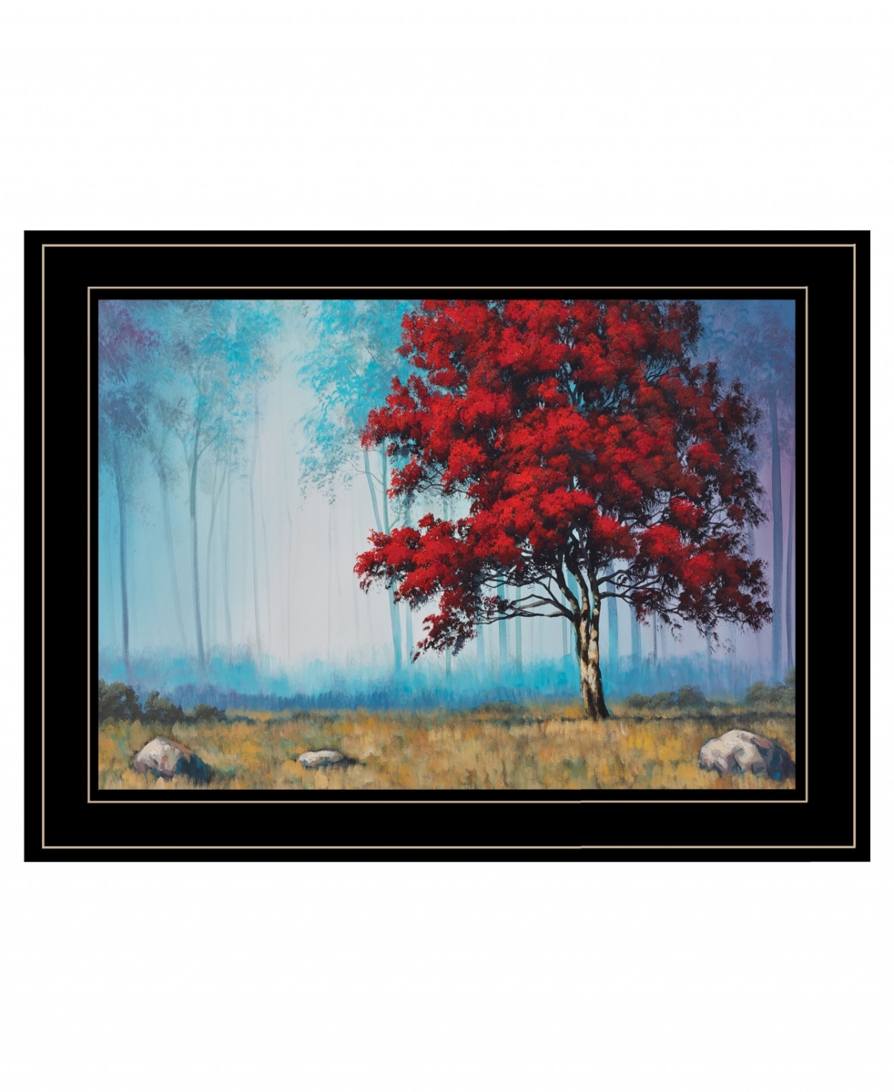 HomeRoots 407886 15 x 19 x 1 in. Red Tree 1 Black Framed Print Wall Art
