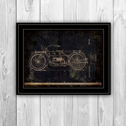 HomeRoots 404746 19 x 15 x 1 in. Motor Bike Patent I 2 Black Framed Print Wall Art