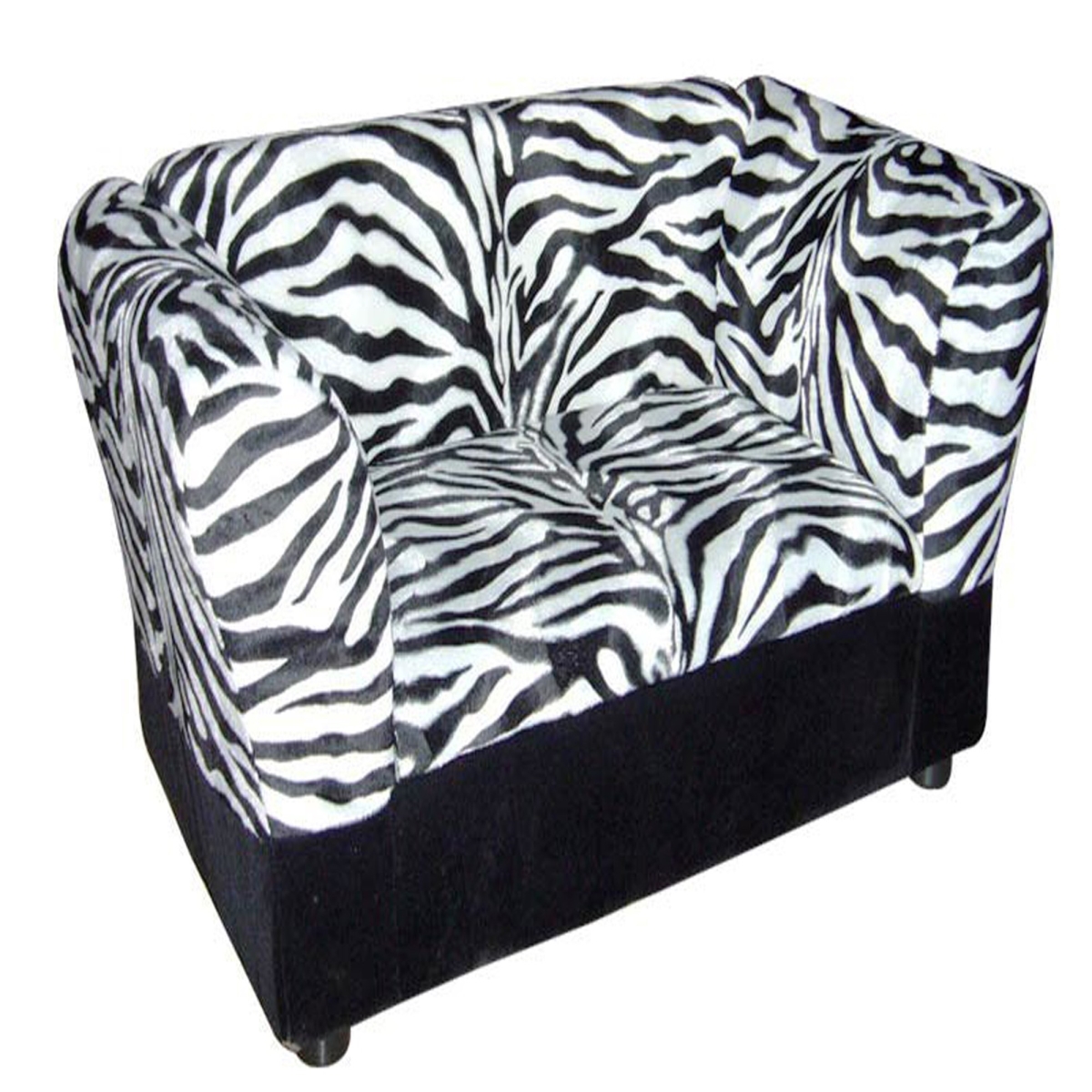 Homeroots Bed & Bath 20" Zebra Print Upholstered Club Chair Style Dog Bed