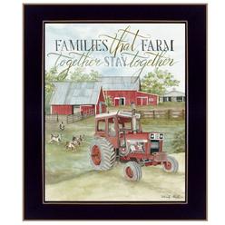 HomeRoots 404812 18 x 14 x 1 in. Families That Farm Together Stay Together Black Framed Print Wall Art